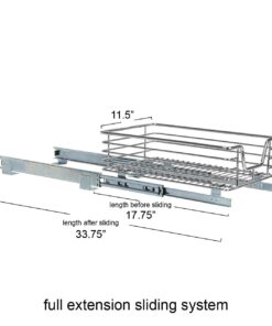Household Essentials Glidez Chrome-Plated Steel 1-Tier Sliding Under Sink Cabinet Organizer, Chrome Single Tier 11.5" - Standard 19 61pHhoZGzDL