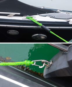 Obcursco PWC Dock Lines Boat Dock Lines 1/2” x (7ft & 14ft), Jet Ski Dock Line Mooring Line Dock Tie Pontoon Accessories for Waverunner, Kayak Tow Line with 316 Stainless Steel Clip (Green & Yellow) Green/Yellow 14 61pJ6pikPyL