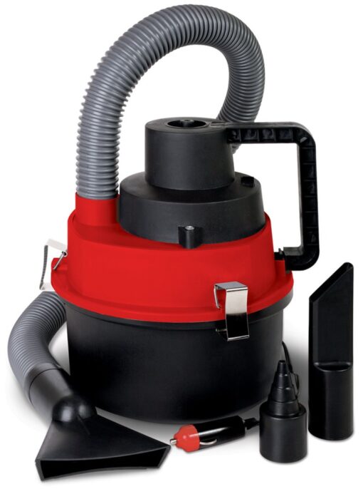 Ideas In Life 12 Volt Wet/Dry Auto Canister Vacuum Perfect for Car, Auto, Truck, Van, or Vehicle. Low Powered 12 Volt Cigarette Lighter Socket. Portable 12V Light Duty Vac Red