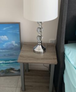 Furinno Simplistic Set of 2 End Table, French Oak Grey/Grey French Oak/Grey 2-Pack, Plastic Pole 15.6 x 15.6 49 61pKJvj9yAL