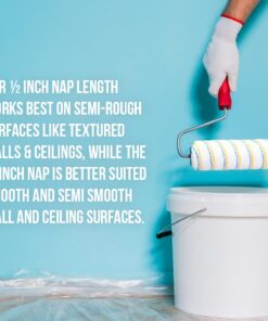 True Blue 4" Professional Paint Roller Covers, 4 Inch, Best for All Types of Painting Surfaces, Refill Bulk Pack (20, 3/8" Nap) 20 11 61pL8pDtkhL