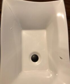 Bathroom White Ceramic Porcelain Vessel Vanity Sink 7459 +FREE Pop Up Drain White -7459 36 61pQb u0QiL