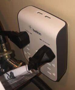 Belkin 6-Outlet Wall Surge Protector w/ 2 USB Ports - Wall Mountable w/ Premium Protection Against Surges - Safe Charge for Mobile Devices, Tablets, Small Appliances, & More - 900 Joules of Protection Wall Mount 6-Outlet with USB Power Strip 34 61pRuw3BirL 1