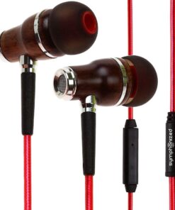 Symphonized NRG 2.0 Wood Earbuds Wired, in Ear Headphones with Microphone for Computer & Laptop, Noise Isolating Earphones for Cell Phone, Ear Buds with Booming Bass (Lava Red) 23 61pTKlJOUKS 1