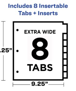 Avery 8-Tab Plastic Binder Dividers with Pockets, Insertable Multicolor Big Tabs, 1 Set (11907) 8 Tab 1-pack 20 61pbNm5KfgL