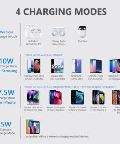 Yootech Wireless Charger,10W Max Fast Wireless Charging Pad Compatible with iPhone 15/15 Plus/15 Pro Max/14/13/SE 2022/12/11/X/8,Samsung Galaxy S22/S21/S20,for AirPods Pro 2(No AC Adapter) Black/Black 25 61pbXsTjmjL