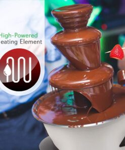 NutriChef 3 Tier Chocolate Fondue Fountain - Electric Stainless Chocolate Dipping Warmer Machine - Warm & Melt Chocolate, Butter, Caramel - Great for Parties, Events & Weddings - Pot Capacity 16 oz 10 61pghzMv3L