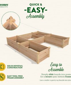 Greenes Fence Premium Cedar Raised Garden Bed, 8' x 8' x 16.5" U-Shaped Bed - Made in USA with North American Cedar 8' x 8' x 16.5" WithOUT CritterGuard Fencing 20 61phSY9o6DL
