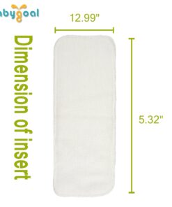Babygoal Reusable Cloth Diaper Inserts Pack of 12, Absorbent & Breathable Liners, 3-Layer Microfiber Inserts for Cloth Diapers 12T 12pcs 3-layer Microfiber Inserts 14 61phedxixnL