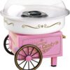 Nostalgia Vintage Hard and Sugar Free Countertop Original Cotton Candy Maker, Includes 2 Reusable Cones And Scoop – Pink, Main 25 61pjFQgjAL