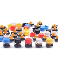 Cylewet 25Pcs 12x12x7.3mm Momentary Tact Tactile Push Button Switch Touch Switch Micro Switch 4 Pins SMD PCB with Cap for Arduino (Pack of 25) CYT1009 9 61pogCodsaL