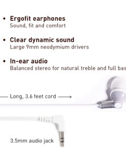 Panasonic ErgoFit Wired Earbuds, In-Ear Headphones with Dynamic Crystal-Clear Sound and Ergonomic Custom-Fit Earpieces (S/M/L), 3.5mm Jack for Phones and Laptops, No Mic - RP-HJE120-S (Silver) Silver 32 61ptauxKjHL