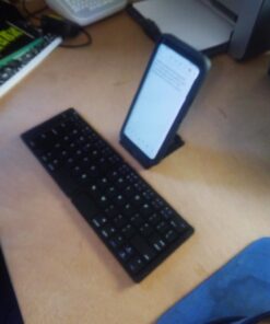 Samsers Foldable Bluetooth Keyboard - Portable Wireless Keyboard with Stand Holder, Rechargeable Full Size Ultra Slim Keyboard Compatible IOS Android Windows Smartphone Tablet and Laptop-Black Black 44 61pw14JHigL