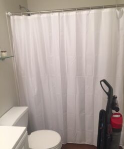 iDesign Solid Fabric Bathroom Shower Curtain - 72" x 72", White Standard 20 61pxyTxUa3L