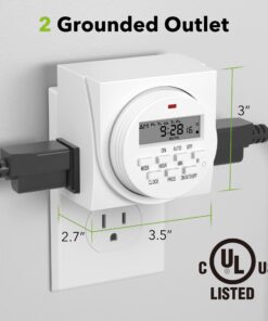 Alternative view of BN-LINK 7 Day Heavy Duty Digital Programmable Timer, FD60 U6, 115V, 60Hz, Dual Outlet, For Lamp Light Fan Security UL Listed(2 Pack) 2 Pack