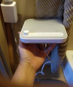 Pure Enrichment® WAVE™ Premium Sleep Therapy Sound Machine with USB Charger - Seamless Looping with 6 Soothing All-Natural Sounds, & Auto-Off Timer - Easily Portable for Travel (White) Patented Design White 37 61q l1susbL