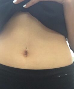 Forbidden Body Jewelry Surgical Steel Petite Belly Button Rings Curved Navel Barbell Set 14G 5/16 inch, 3mm end balls (2pcs-Select Colors) Steel/Rose Gold 37 61q04U7WF4L