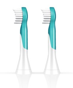 Philips Sonicare for Kids 3+ Genuine Replacement Toothbrush Heads, 2 Brush Heads, Turquoise and White, Compact, HX6032/94 Kids 3+ 32 61q1QDAMEvL