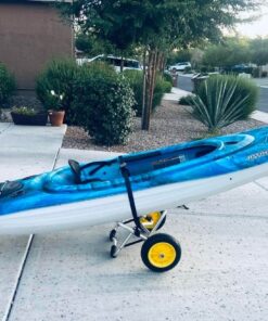Bonnlo Kayak Cart Canoe Dolly Fishing Kayak Accessories Carrier Foldable Paddle Board Trolley Boat Trailer Transport with NO-Flat Airless Tires Wheels and 2 Ratchet Straps Kickstands- "U"shape 41 61q4SFB736L