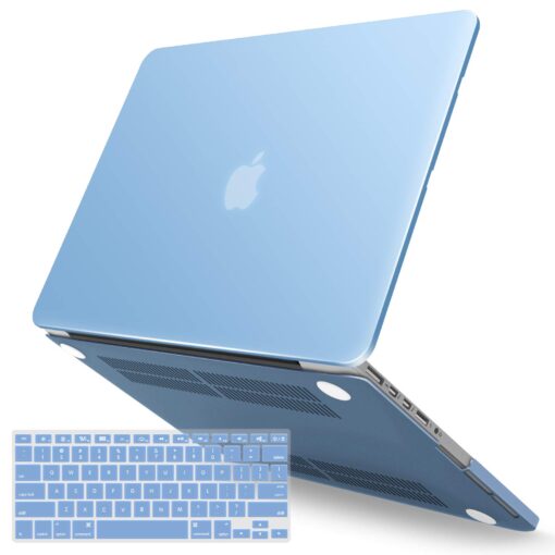 IBENZER Compatible with MacBook Pro 13 Inch Case 2015 2014 2013 end 2012 A1502 A1425, Hard Shell Case with Keyboard Cover for Old Version Apple Mac Pro Retina 13, Airy Blue, R13ARBL+1A For MacBook Pro Retina 13" A1502/A1425