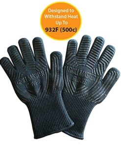 Alternative view of Grill Glove Set of 2 - Grill Gloves Heat Resistant Extreme BBQ Gloves Oven Gloves Rated to 932f - Ideal Grilling Gloves by Grill Master (Black)