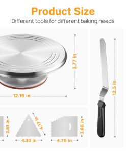 Kootek Aluminium Cake Turntable, 12 Inch Rotating Cake Stand, 35 pcs Cake Decorating Kit Supplies with 24 Numbered Icing Piping Tips, 2 Frosting Spatula, Pastry Bags and Other Baking Tools 20 61q5Hl6jeYL