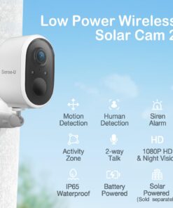 Alternative view of Sense-U Security Wireless Camera 2 for Outdoor or Indoor, FSA&HSA Eligible, HD Smart Monitor for Baby, Pet, Human, with Night Vision, PIR Motion Detection, Siren Alarm, No Monthly Fee