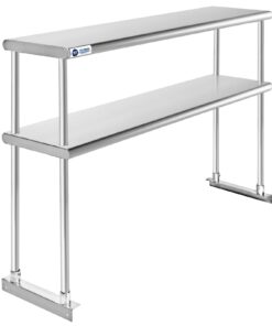 GRIDMANN NSF Stainless Steel Commercial 2 Tier Double Overshelf 48 in. x 12 in. for Kitchen Prep & Work Table 48 in Long x 12 in Deep 13 61q5qnhEW1L