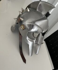 AnNafi® Gladiator Maximus Arena Helmet | Medieval Wearable Mens Helmet Full Size | Halloween Party Costumes | Larp Clothings Movie Dresses w Inner Liner 17 61q8xWM16ML