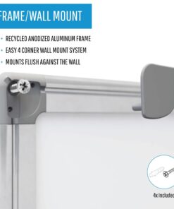 MasterVision® Earth Gold Ultra Magnetic Dry-Erase Whiteboard, 48" x 36", 45% Recycled, Aluminum Frame with Silver Finish 3' x 4' 36 x 48 Inches 19 61q950v3e4L