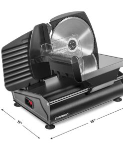 Chefman Die-Cast Electric Meat & Deli Slicer, A Powerful Machine with Adjustable Slice Thickness, Stainless Steel Blades & Safe Non-Slip Feet To Easily Cut Ham, Cheese, Bread, Fruit & Veggies At Home 37 61qA65D3TdL 3