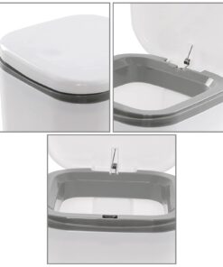 Hommp 0.5 Gallon Tiny Countertop Trash Can, Mini Desktop Garbage Can with Push-Button, White 11 61qC8ZrXy1L