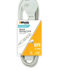 Woods SlimLine 2241 16/3 Flat Plug Indoor Extension Cord 8-Foot 3 Outlets Right Angled Plug Space Saving Design UL Listed 8 Foot (Pack of 1) 27 61qCNhsvMlL