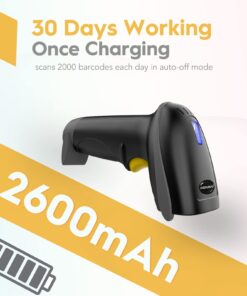 NADAMOO Wireless Barcode Scanner 328 Feet Transmission Distance USB Cordless 1D Laser Automatic Barcode Reader Handhold Bar Code Scanner with USB Receiver for Store, Supermarket, Warehouse Gray 21 61qDBiGTW6L