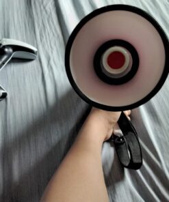 Pyle Megaphone Speaker PA Bullhorn - 20 Watts & Adjustable Vol Control w/ Built-in Siren & 800 Yard Range for Football, Baseball, Hockey, Cheerleading Fans & Coaches or for Safety Drills - PMP20,White 40 61qDRp9ESdL 3