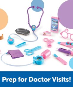 Learning Resources Pretend and Play Doctor Kit - 19 Piece Set, Ages 3+ Doctor Kit for Kids, Pink Doctor Costume, Toy Medical Kit, Toddler Social Emotional Learning Toys Doctor Kit - Pink 15 61qDmhda2OL