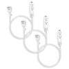 Aurum Cables 3 Outlet Extension Cord for Indoor, 3 Prong Extension Cord with 16AWG 125V 1625W, UL Listed Triple Wire Grounded Multi Outlet Plug 1ft White 3 Pack 1 ft Flat White 50 61qDyxQzXoL