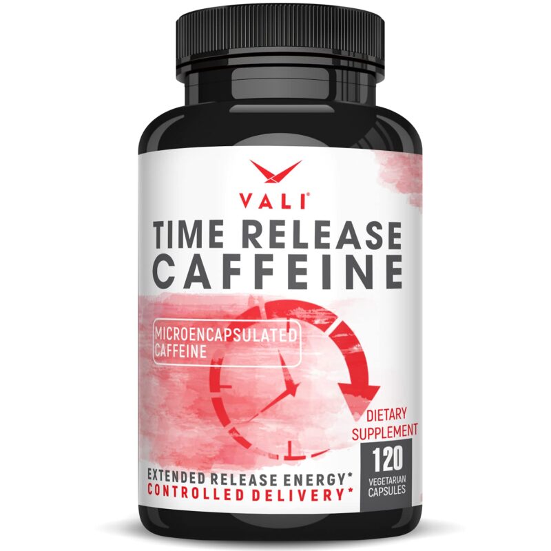 Catalog 6 VALI Time Release Caffeine 100mg Pills - Smart Slow Release for Extended Energy & Focus. Advanced Nootropic Supplement. Brain Booster for Active Performance, Alertness & Clarity. 120 Veggie Capsules