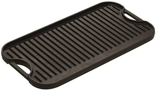 Lodge LPGI3 Cast Iron Reversible Grill/Griddle, 20-inch x 10.44-inch, Black 20 Inch Double Burner