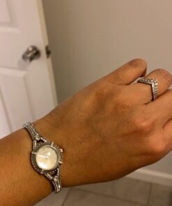 GUESS Petite Vintage Crystal Bracelet Watch with Self-Adjustable Links Silver Tone/Silver/Silver Tone 20 61qGABkZ99L