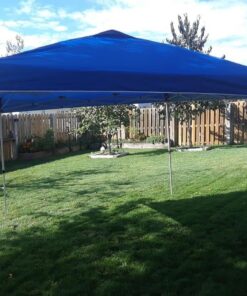 Crown Shades 10x10 Pop up Canopy Outside Canopy, Patented One Push Tent Canopy with Wheeled Carry Bag, Bonus 8 Stakes and 4 Ropes, Blue 63 61qJ12W0SdL