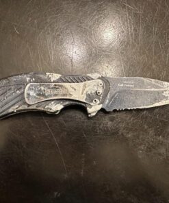 Kershaw Clash Black Serrated Pocketknife, 3" 8Cr13MoV Steel Drop Point Blade, Assisted One-Handed Flipper Opening, Folding Utility EDC 45 61qJzWXav4L