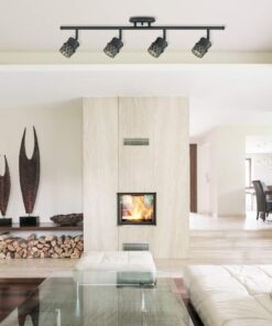 Globe Electric 59063 Norris 4-Light Track Lighting, Bronze, Oil Rubbed Finish, Champagne Glass Track Heads, Bulbs Included, 465 Lumen Without Dimmer 27 61qM9hQQ5dL