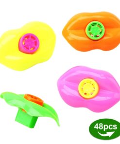 Alternative view of Lip Whistles Amy&Benton 48PCS Plastic Lip Whistle Toy Party Favors for Kids (Assorted Colors, 2.5 in) Pink,yellow,orange,green