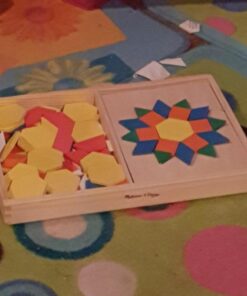 Melissa & Doug Pattern Blocks and Boards - Wooden Classic Toy With 120 Solid Wood Shapes and 5 Double-Sided Panels, Multi-colored - STEAM Animals, Tangrams Puzzle For Kids Ages 3+ Standard 46 61qMsIfs3kL