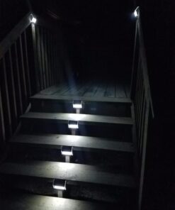 Lightess Solar Stair Lights Outdoor LED Deck Step Lighting Stainless Steel for Paths Patio Pack of 6 Cool White 35 61qNek8MLyL