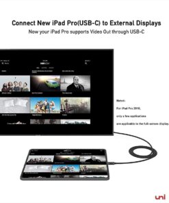 uni USB C to HDMI Cable for Home Office 6ft (4K@60Hz), USB Type C to HDMI Cable, Thunderbolt 4/3 Compatible with iPhone 15 Pro/Max, MacBook Pro/Air 2023, iPad Pro, Surface Book 2, Galaxy S23 Grey 1 35 61qTYfDgkZL