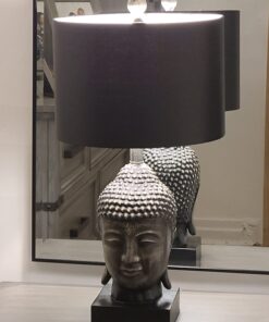 SAFAVIEH Lighting Collection Buddha Head Black Shade 25-inch Bedroom Living Room Home Office Desk Nightstand Table Lamp Set of 2 (LED Bulbs Included) 16 61qUNDcL zL