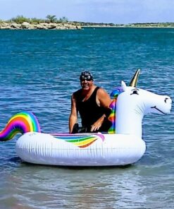 GoFloats Giant Inflatable Pool Floats - Choose Unicorn, Dragon, Flamingo, Swan, or Bull - Includes Drink Float 49 61qWTy8ihL