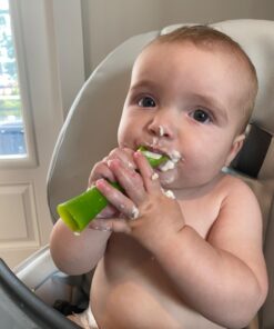 Olababy 100% Silicone Soft-Tip Training Spoon for Baby Led Weaning 2pack Training Spoon Set Lime / Kale 35 61qWUBIfIrL